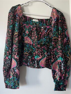 Sandro Printed 100% Silk Blouse